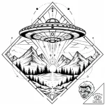 Ufo beaming up a cat, tattoo sketch design, o… – style Jaeger Mini – tattoo sketch (21.11.2025 17:04)