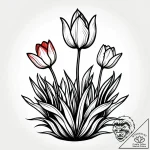 A vast tulip field in the netherlands, with r… – style Jagger Old – tattoo sketch (21.11.2025 17:25)
