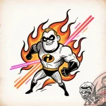 Tattoo sketch, jack-jack surrounded by fire a… – style Flux Inscriptions – tattoo sketch (21.11.2025 17:40)