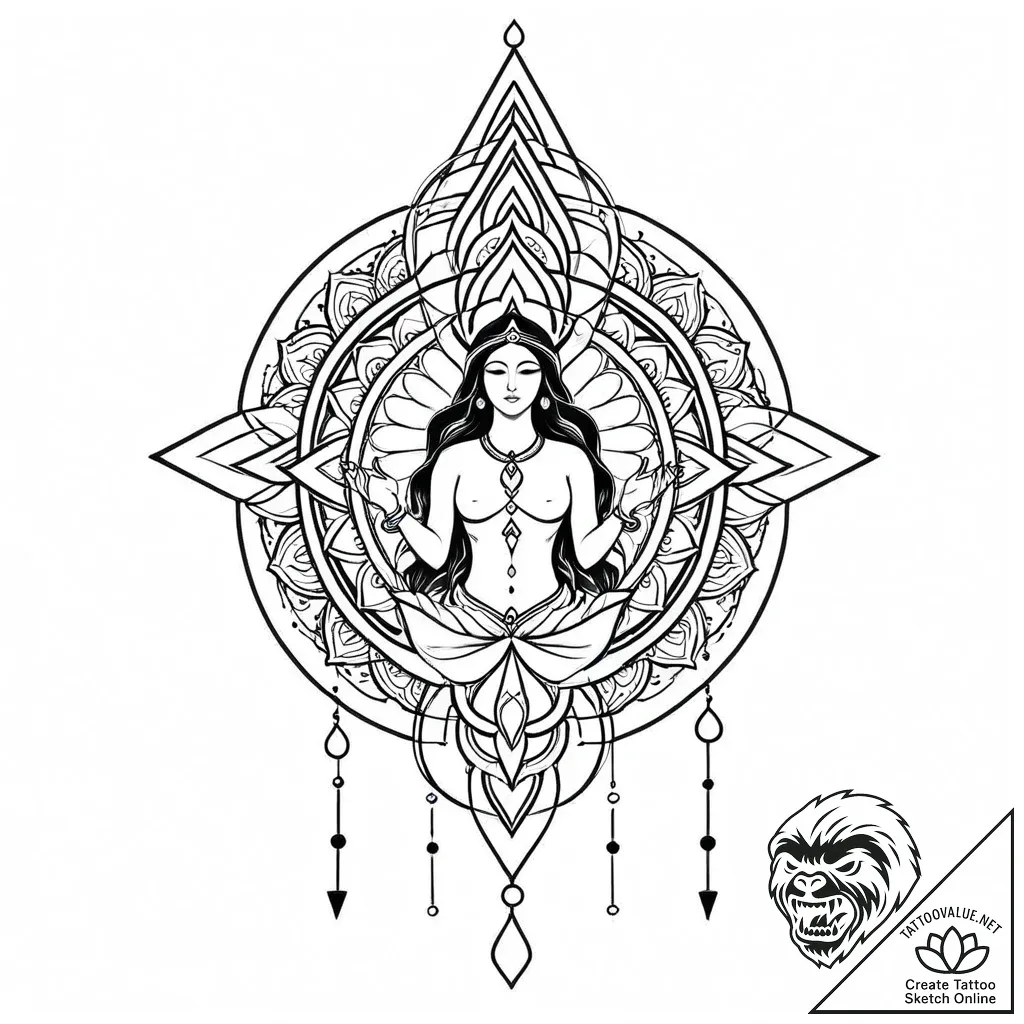 Tattoo sketch aquarius's water-bearer with a... - style Jaeger Mini - tattoo sketch (21.11.2025 18:04)