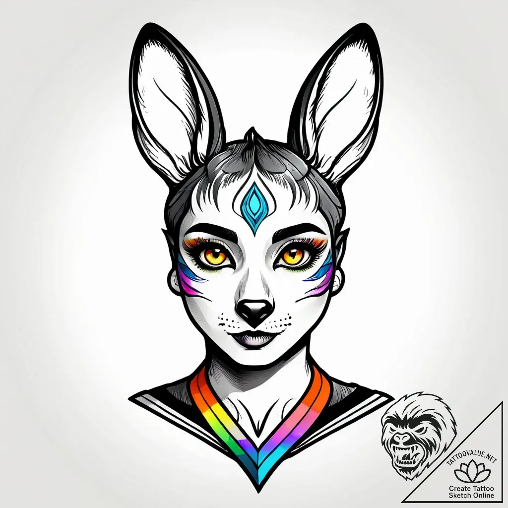 Tattoo sketch, judy hopps portrait with deter... - style Jagger Old - tattoo sketch (21.11.2025 18:24)