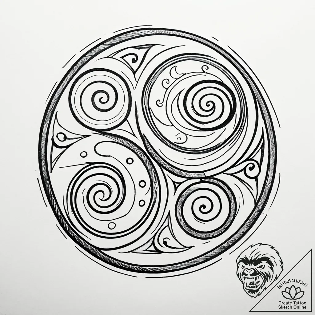 Tattoo design a simple 'triskelion' or 'tripl... - style Jaeger Simple - tattoo sketch (21.11.2025 19:05)
