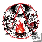 Tat tattoo sketch, pagan sacred circle with d… – style Flux Inscriptions – tattoo sketch (21.11.2025 20:05)