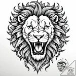 Tattoo design a lion’s head roaring protectiv… – style Jaeger Mini – tattoo sketch (21.11.2025 20:45)