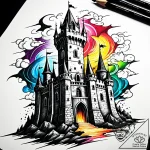 Tattoo sketch a sturdy castle tower standing… – style Jaeger Simple – tattoo sketch (21.11.2025 21:45)