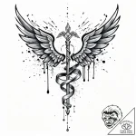 Tattoo sketch, minimalist hermes silhouette w… – style Jaeger Mini – tattoo sketch (21.11.2025 22:05)