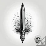 Astral dagger with comet trail, concept art f… – style Jagger Old – tattoo sketch (21.11.2025 22:25)