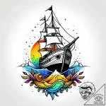 The eerie beauty of a shipwreck visible just… – style Jagger Old – tattoo sketch (21.11.2025 23:45)