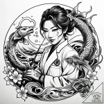 A scientist in a lab coat, looking at a petri… – style Jaeger Simple – tattoo sketch (22.11.2025 00:25)