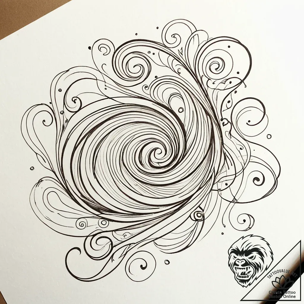 Tattoo design an abstract flow of positive en... - style Jaeger Simple - tattoo sketch (22.11.2025 01:45)