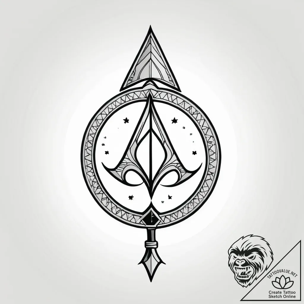 Tattoo sketch a sagittarius arrow, very fine... - style Jagger Old - tattoo sketch (22.11.2025 03:44)