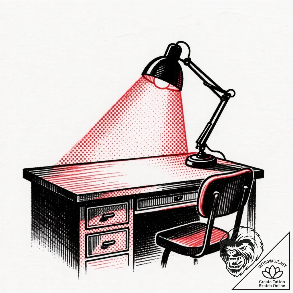 The interior of an old, dusty library at nigh... - style Flux Inscriptions - tattoo sketch (22.11.2025 05:25)