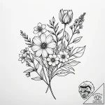 Tattoo sketch, dainty cluster of tiny wildflo… – style Jaeger Simple – tattoo sketch (22.11.2025 05:45)