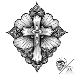 Shell, tattoo line art, detailed cross-hatchi… – style Jaeger Mini – tattoo sketch (22.11.2025 06:04)
