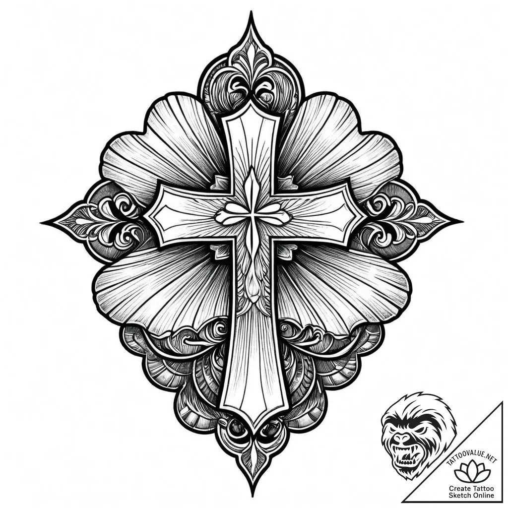 Shell, tattoo line art, detailed cross-hatchi... - style Jaeger Mini - tattoo sketch (22.11.2025 06:04)