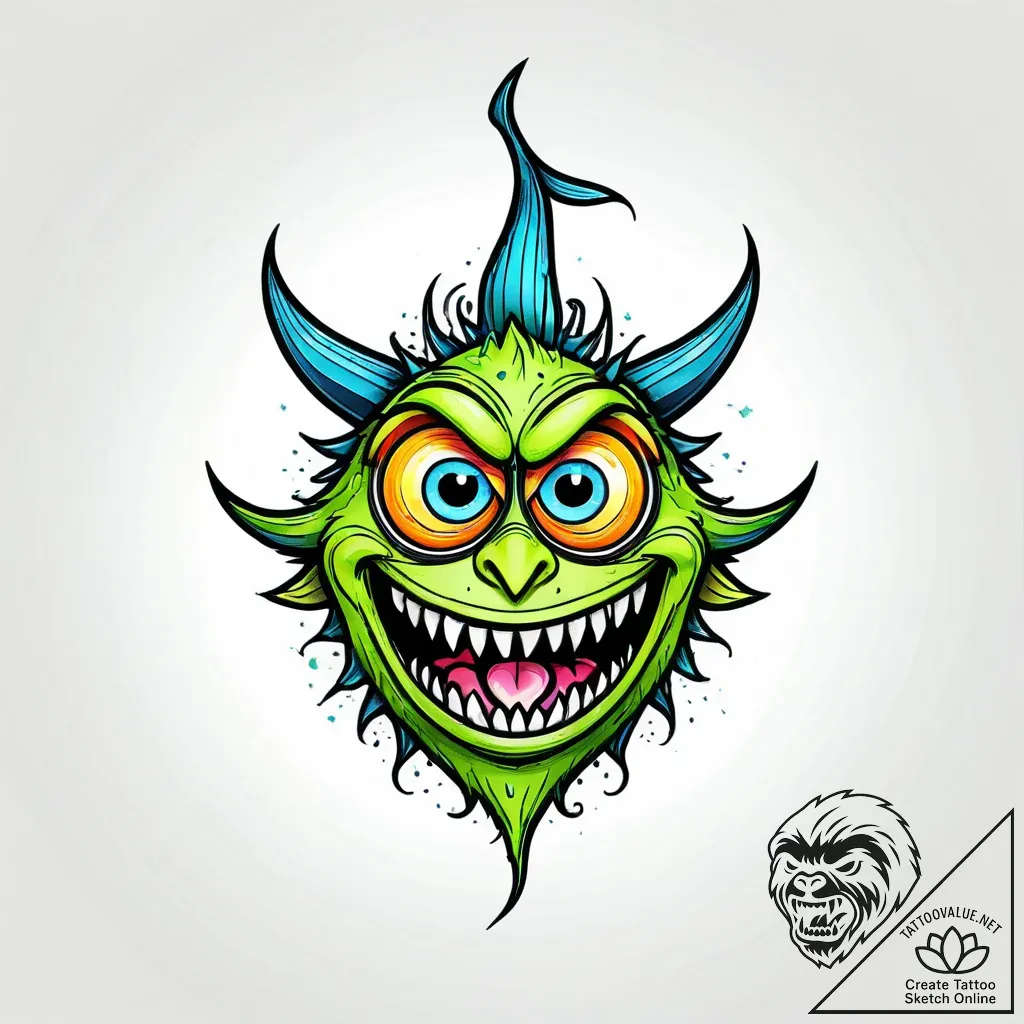 Eskiz.to, tattoo sketch, mike making funny fa... - style Jagger Old - tattoo sketch (22.11.2025 06:25)