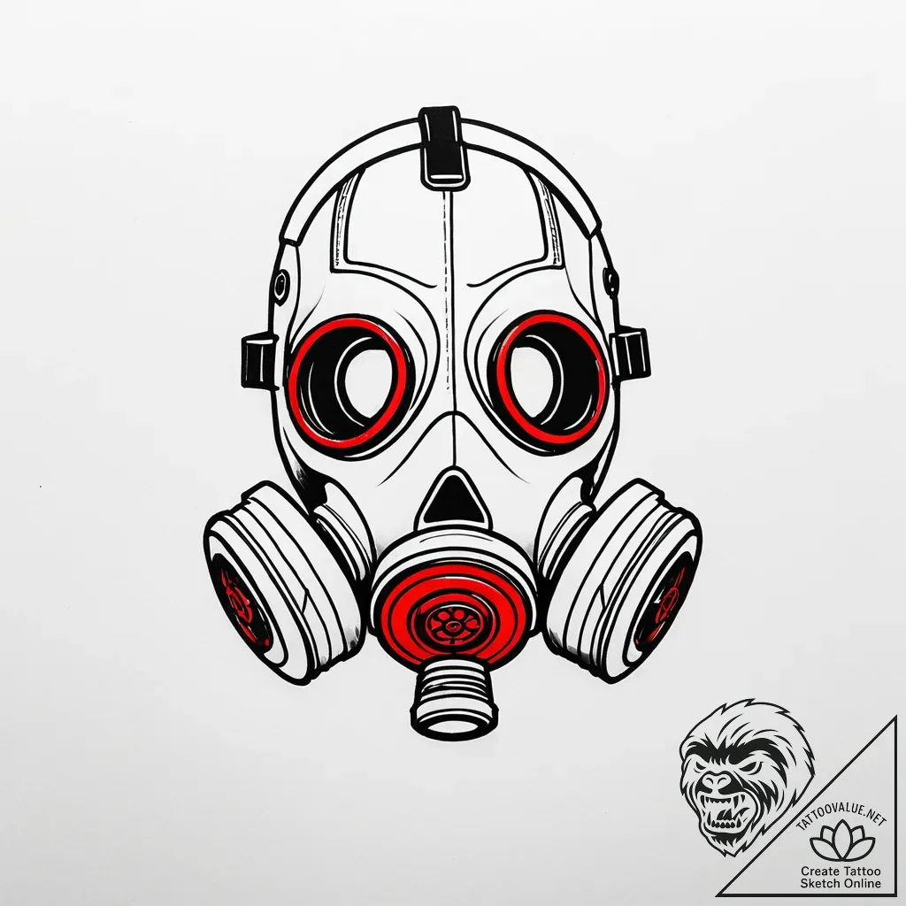 Tattoo sketch a minimalist gas mask silhouett... - style Jaeger Simple - tattoo sketch (22.11.2025 08:25)