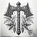 A powerful tattoo design of perun’s axe, inte… – style Jaeger Simple – tattoo sketch (22.11.2025 11:05)