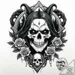 Tattoo sketch, dark forest with glowing eyes… – style Jaeger Mini – tattoo sketch (22.11.2025 11:25)