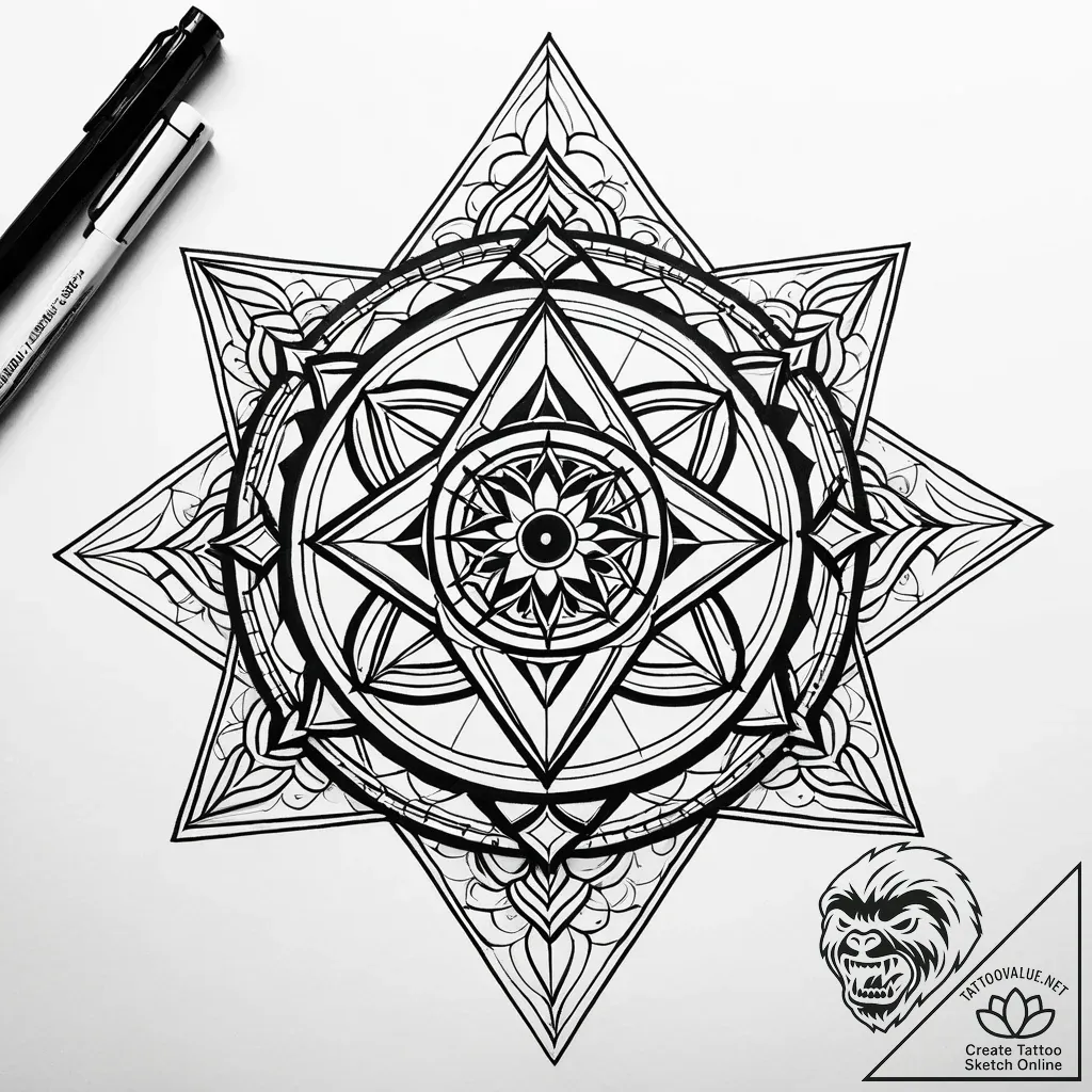 Spyglass, focused on a distant shore, ink ill... - style Jaeger Simple - tattoo sketch (22.11.2025 13:44)