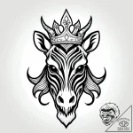 Zebra skull crowned with ivy, tattoo flash sh… – style Jagger Old – tattoo sketch (22.11.2025 19:25)