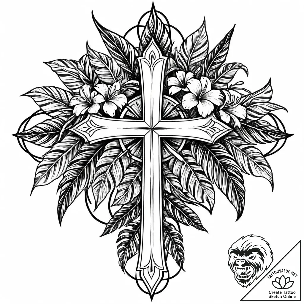 Tat tattoo sketch, dense jungle vines entwine... - style Jaeger Mini - tattoo sketch (22.11.2025 21:45)