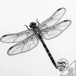 Tattoo sketch, thin line dragonfly with detai… – style Flux Inscriptions – tattoo sketch (22.11.2025 23:45)