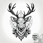 Tattoo sketch, horned stag with twisting antl… – style Jagger Old – tattoo sketch (23.11.2025 00:44)
