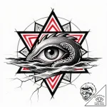 Kraken eye beneath frozen sea, tattoo drawing… – style Flux Inscriptions – tattoo sketch (23.11.2025 05:05)