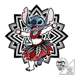 Tattoo sketch, lilo dancing with hula skirt,… – style Flux Inscriptions – tattoo sketch (23.11.2025 07:45)