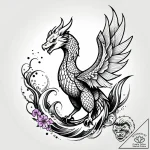 Arcane phoenix with crystal wings, tattoo ske… – style Jagger Old – tattoo sketch (23.11.2025 08:44)