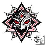 Hollow eyes in spectral mask, concept art for… – style Flux Inscriptions – tattoo sketch (23.11.2025 09:05)