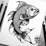 Arcane fish with ethereal fins, tattoo flash… – style Jaeger Simple – tattoo sketch (23.11.2025 09:24)