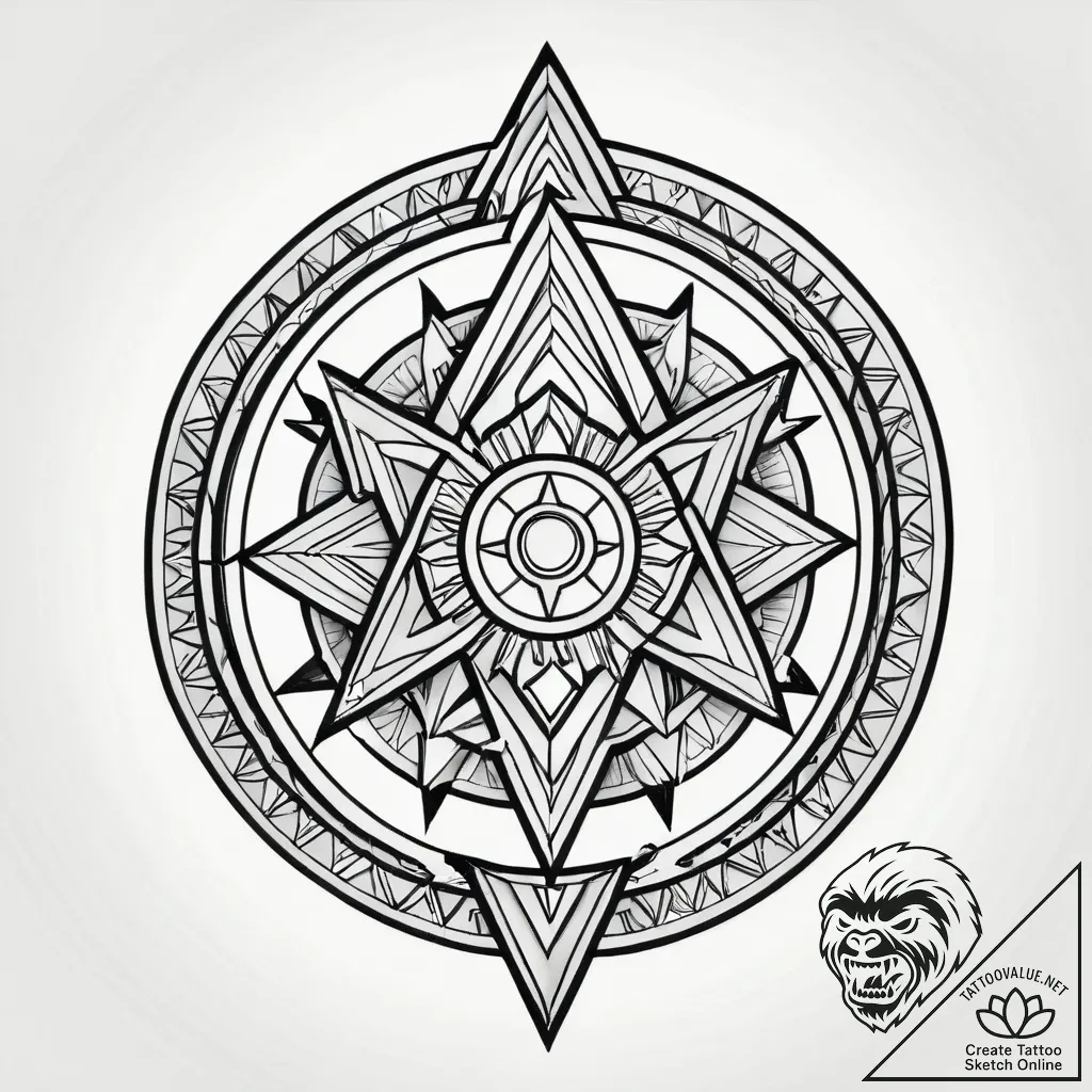 Tattoo sketch a zodiac glyph broken into frag... - style Jagger Old - tattoo sketch (23.11.2025 11:25)