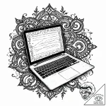 Tat tattoo sketch, programmer’s glowing lapto… – style Jaeger Mini – tattoo sketch (23.11.2025 16:25)