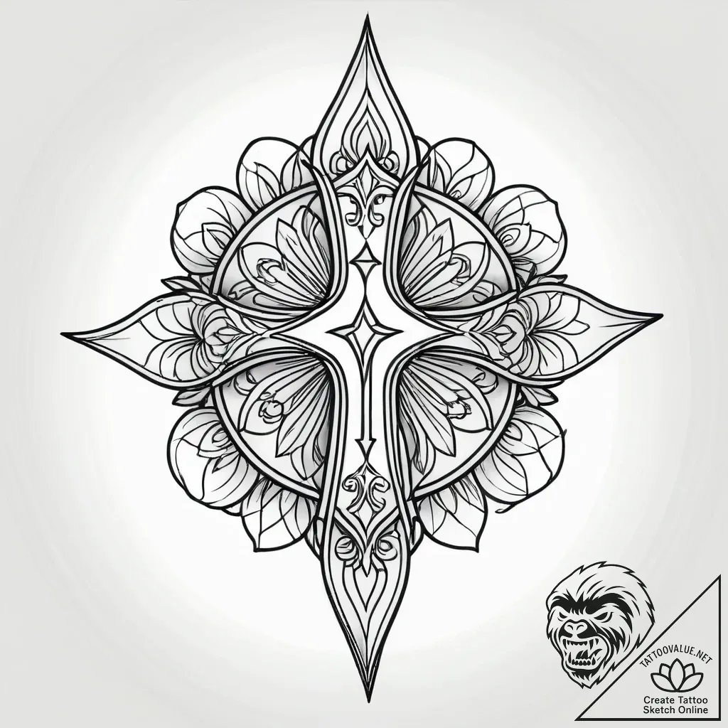 Tat tattoo sketch, model’s silhouette framed... - style Jagger Old - tattoo sketch (23.11.2025 16:45)