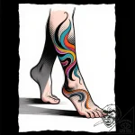 Tat tattoo sketch, dancer’s feet poised on st… – style Flux Inscriptions – tattoo sketch (23.11.2025 17:05)