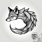 Tattoo sketch, abstract swirling fox tail ble… – style Jagger Old – tattoo sketch (23.11.2025 17:48)