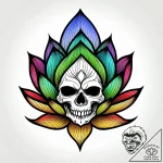 Lotus flower opening to reveal a skull, conce… – style Jagger Old – tattoo sketch (23.11.2025 19:05)