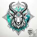 Tattoo design a capricorn goat-fish, half ear… – style Jaeger Simple – tattoo sketch (23.11.2025 19:45)