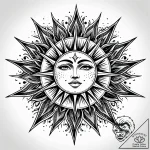 Tattoo sketch: dazhbog depicted as a radiant… – style Jaeger Simple – tattoo sketch (23.11.2025 22:24)