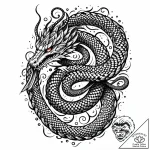 Ashen serpent coiled around sword, artistic t… – style Jaeger Mini – tattoo sketch (23.11.2025 22:39)