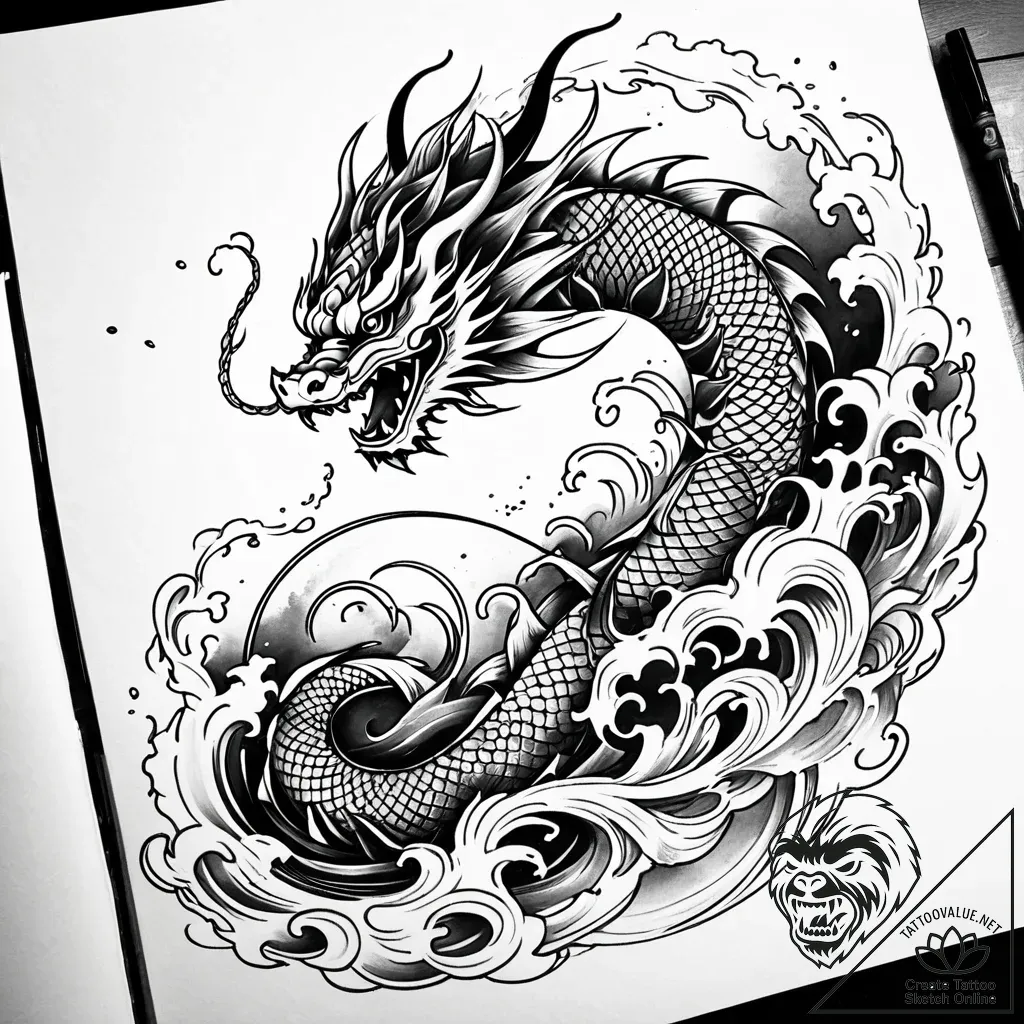 Tattoo sketch, morph with swirling smoke, mag... - style Jaeger Simple - tattoo sketch (23.11.2025 22:48)