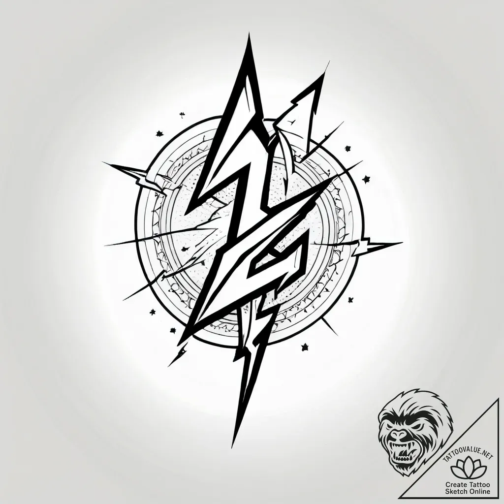 Tattoo sketch, electric lightning bolt pierci... - style Jagger Old - tattoo sketch (23.11.2025 23:07)