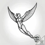 Tat tattoo sketch, parachutist soaring above… – style Jagger Old – tattoo sketch (24.11.2025 00:07)