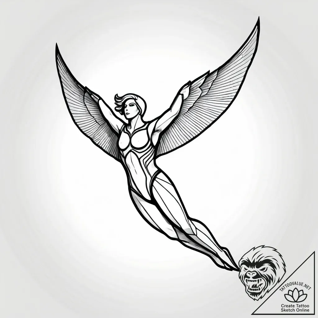 Tat tattoo sketch, parachutist soaring above... - style Jagger Old - tattoo sketch (24.11.2025 00:07)