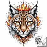 Lynx eyes burning in mist, ink illustration f… – style Jaeger Mini – tattoo sketch (24.11.2025 00:15)
