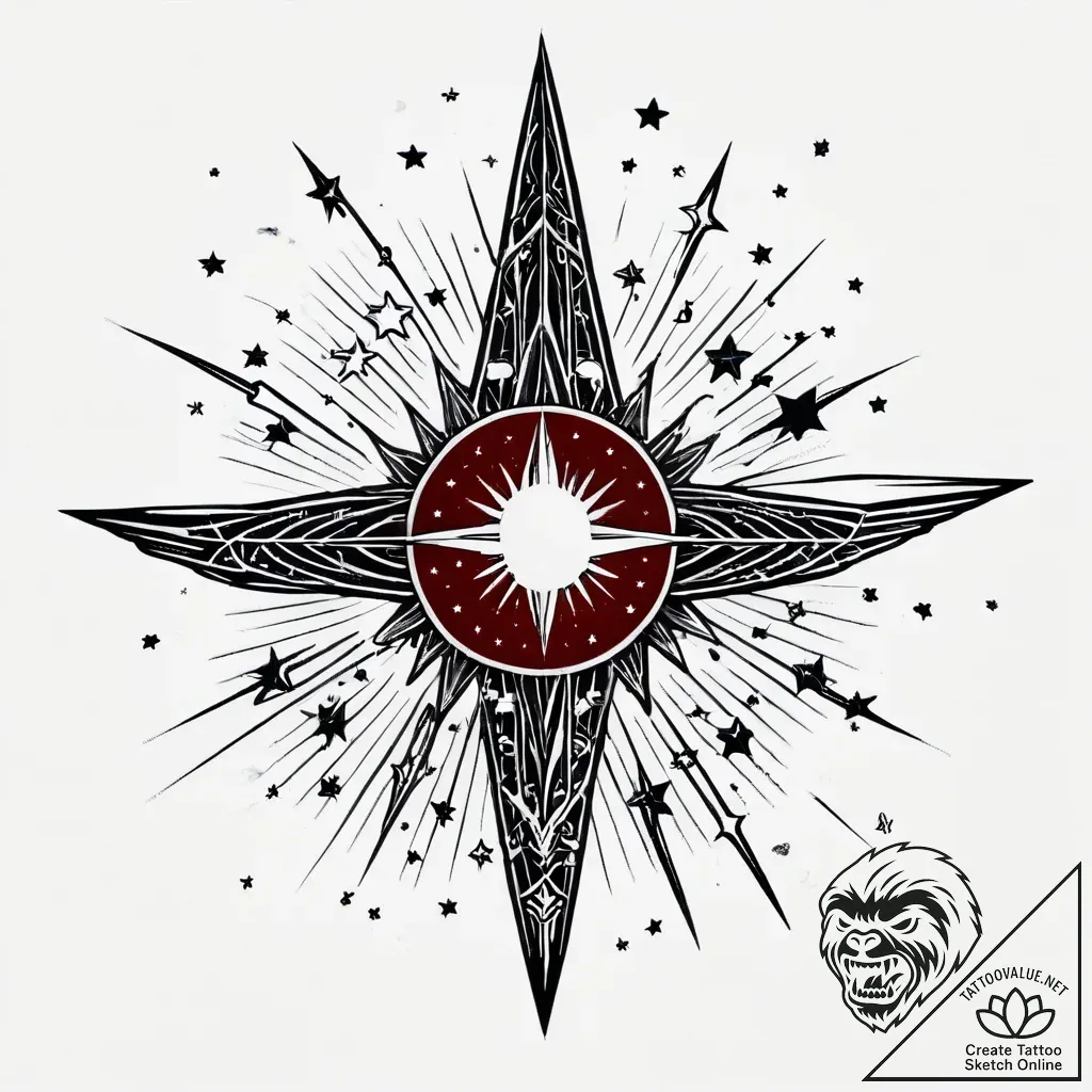 Tat tattoo sketch, comet blazing across dark... - style Jagger Old - tattoo sketch (24.11.2025 00:19)