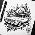 рірѕрґрѕрїр°рґс‹ рё сђрµрєрё, tattoo drawing… – style Jaeger Simple – tattoo sketch (24.11.2025 00:24)