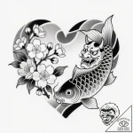 Tat tattoo sketch, romantic heart intertwined… – style Flux Inscriptions – tattoo sketch (24.11.2025 00:34)